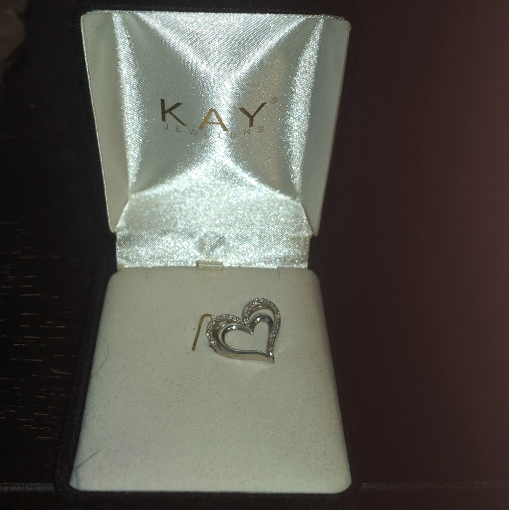 Diamond double heart pendant